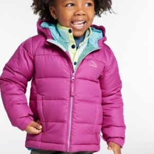 LL BEAN purple down jacket fleece lined size 4T
